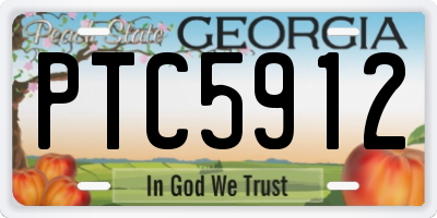 GA license plate PTC5912