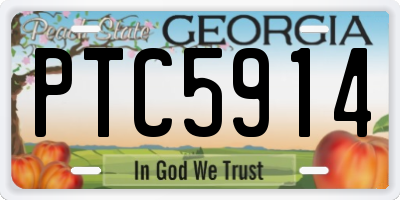 GA license plate PTC5914