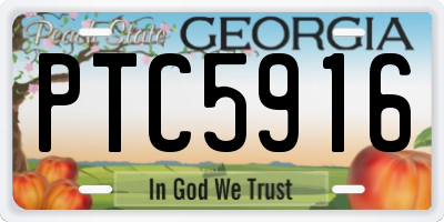 GA license plate PTC5916