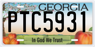 GA license plate PTC5931