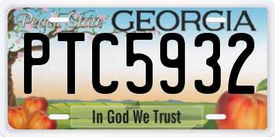 GA license plate PTC5932