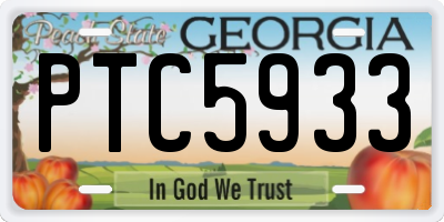 GA license plate PTC5933