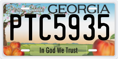 GA license plate PTC5935