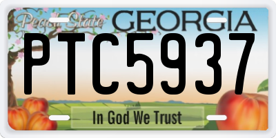 GA license plate PTC5937
