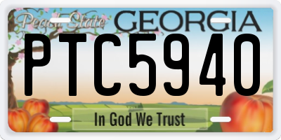 GA license plate PTC5940