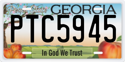 GA license plate PTC5945