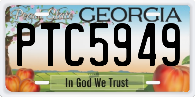 GA license plate PTC5949