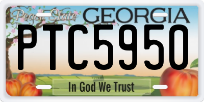 GA license plate PTC5950
