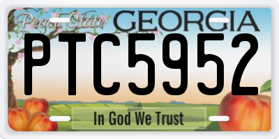 GA license plate PTC5952