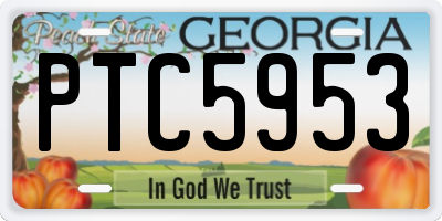 GA license plate PTC5953