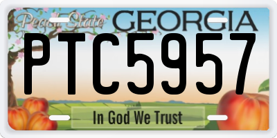GA license plate PTC5957