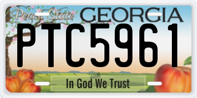 GA license plate PTC5961