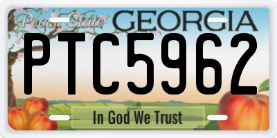 GA license plate PTC5962