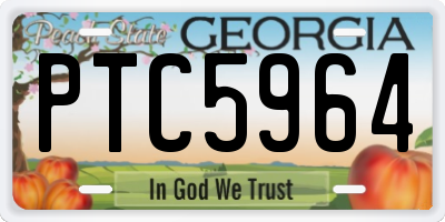 GA license plate PTC5964