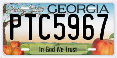 GA license plate PTC5967