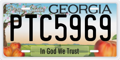 GA license plate PTC5969