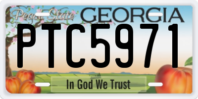 GA license plate PTC5971