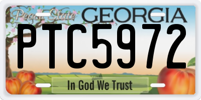 GA license plate PTC5972