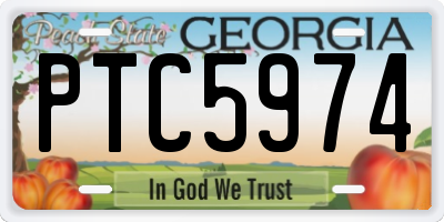 GA license plate PTC5974