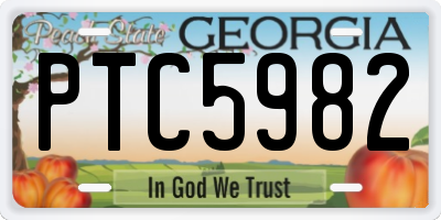 GA license plate PTC5982