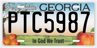 GA license plate PTC5987