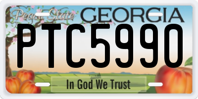 GA license plate PTC5990