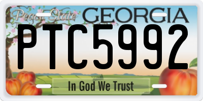 GA license plate PTC5992