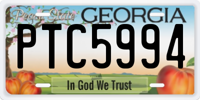 GA license plate PTC5994