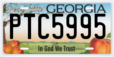 GA license plate PTC5995