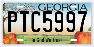 GA license plate PTC5997