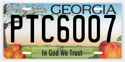 GA license plate PTC6007