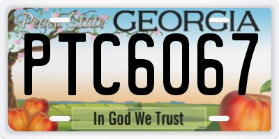 GA license plate PTC6067