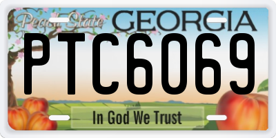 GA license plate PTC6069