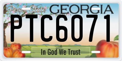 GA license plate PTC6071