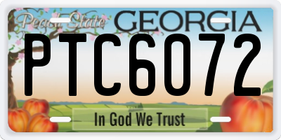 GA license plate PTC6072