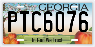 GA license plate PTC6076