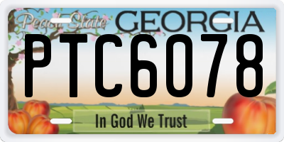 GA license plate PTC6078