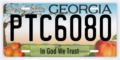 GA license plate PTC6080