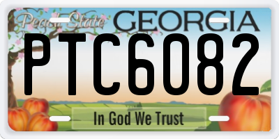 GA license plate PTC6082