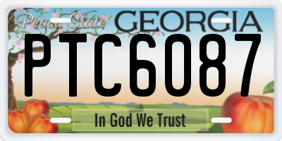 GA license plate PTC6087