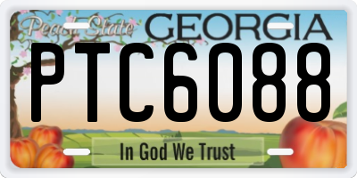 GA license plate PTC6088