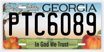 GA license plate PTC6089