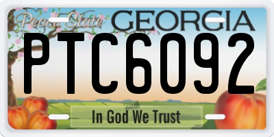 GA license plate PTC6092