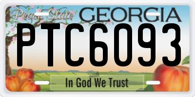 GA license plate PTC6093