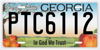GA license plate PTC6112