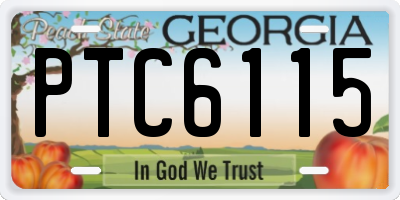 GA license plate PTC6115