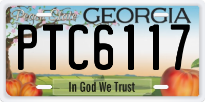 GA license plate PTC6117