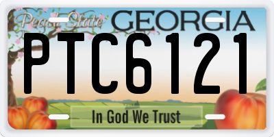 GA license plate PTC6121