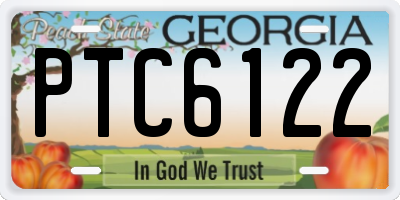 GA license plate PTC6122