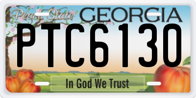 GA license plate PTC6130